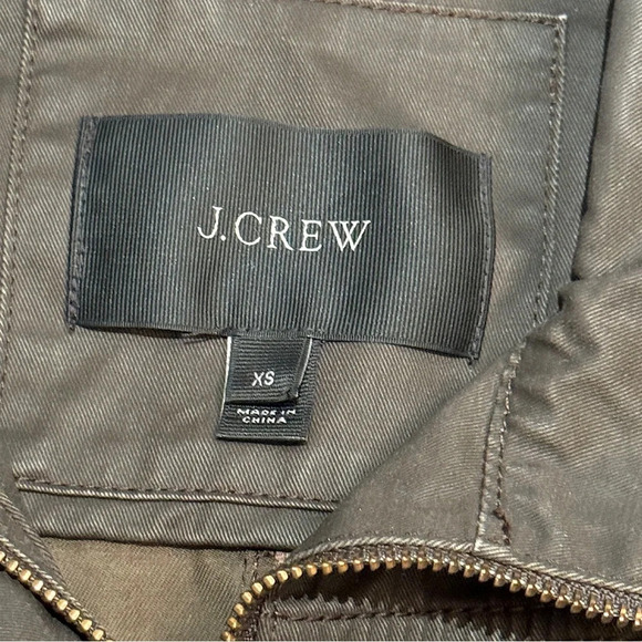 J.CREW Women's Field Jacket XS Olive Green Storm Collar Waxed Canvas SZ XS - Picture 5 of 5